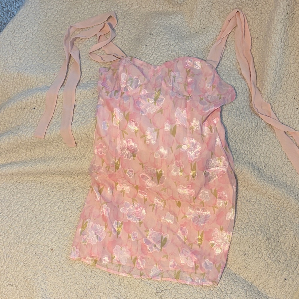 Elegant Pink Floral Chemise